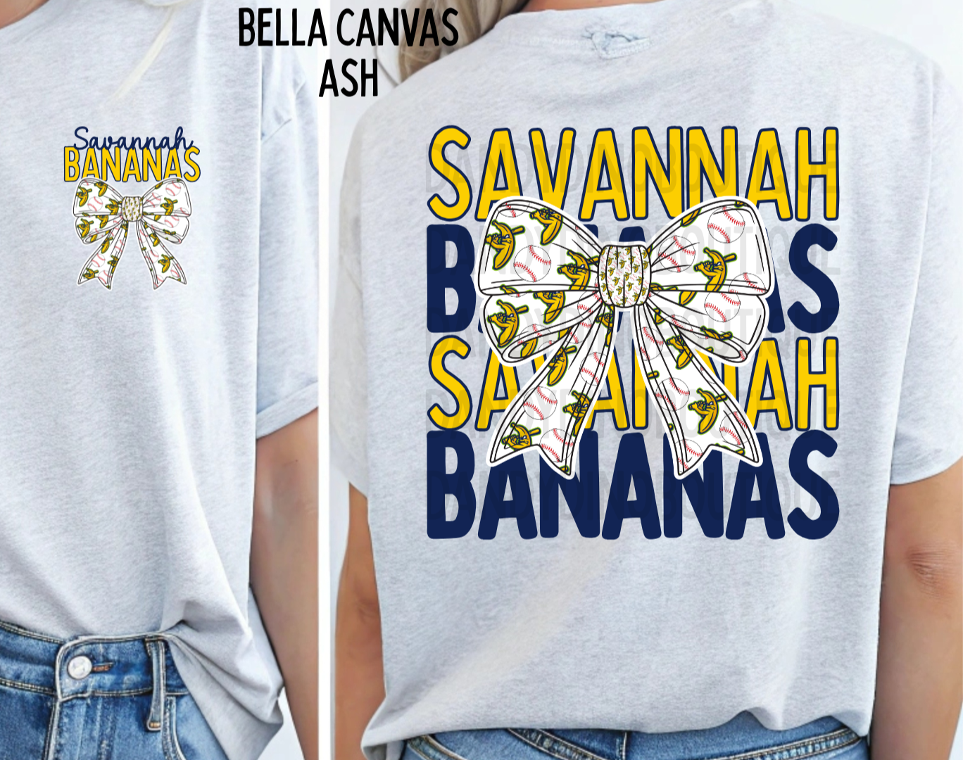 Banana Baseball Bow - Short Sleeve