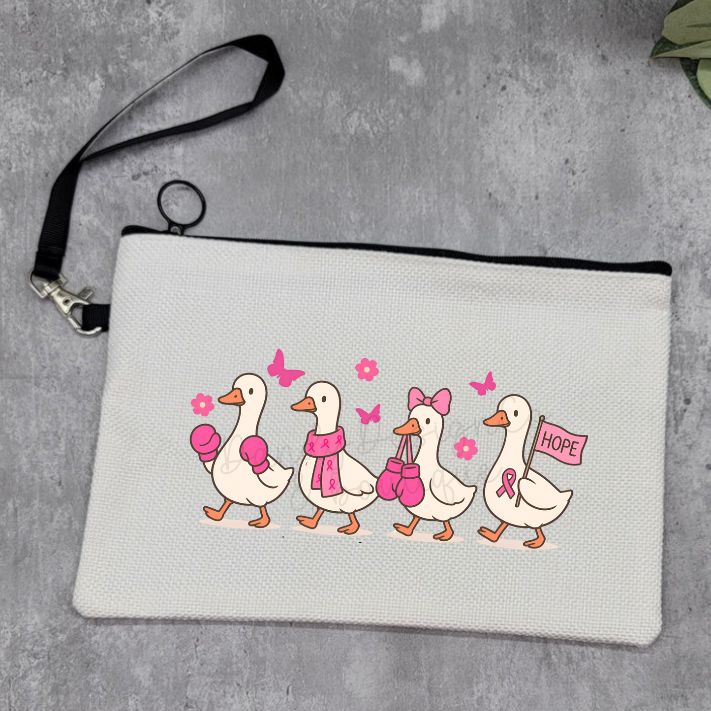 Breast Cancer Awareness Goose - Zipper Pouch