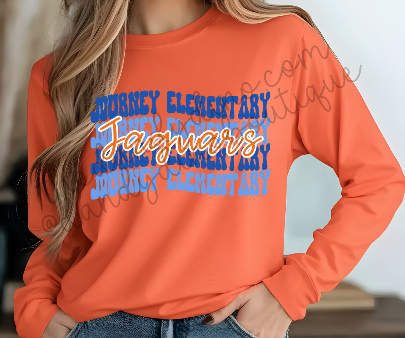 Journey Elementary Jaguars Wavy - Long Sleeve