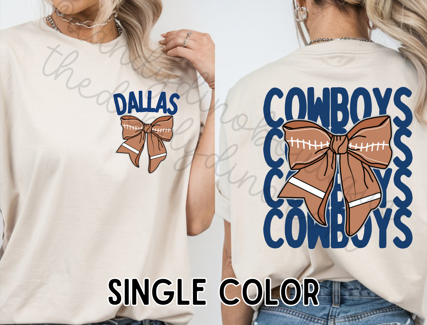 Custom Team Football Bow - Short Sleeve