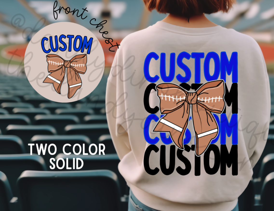 Custom Team Football Bow - Sweatshirt
