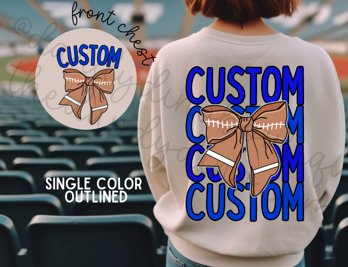 Custom Team Football Bow - Sweatshirt