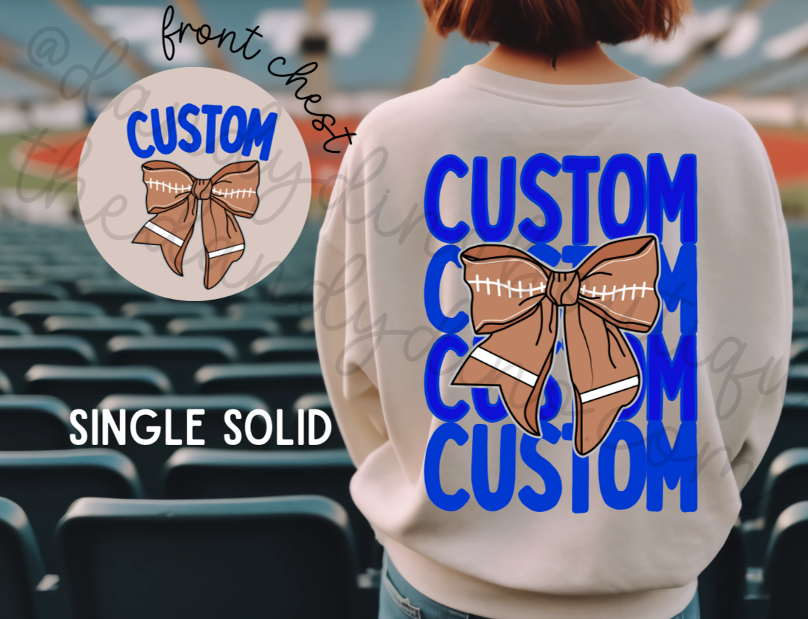 Custom Team Football Bow - Sweatshirt