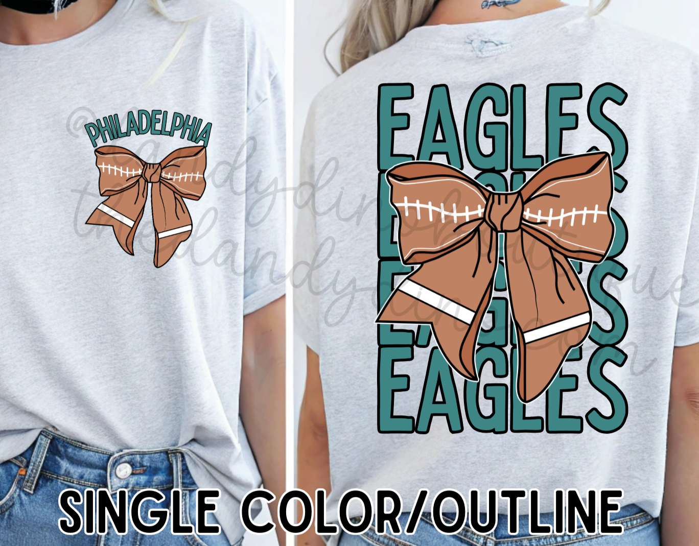 Custom Team Football Bow - Short Sleeve