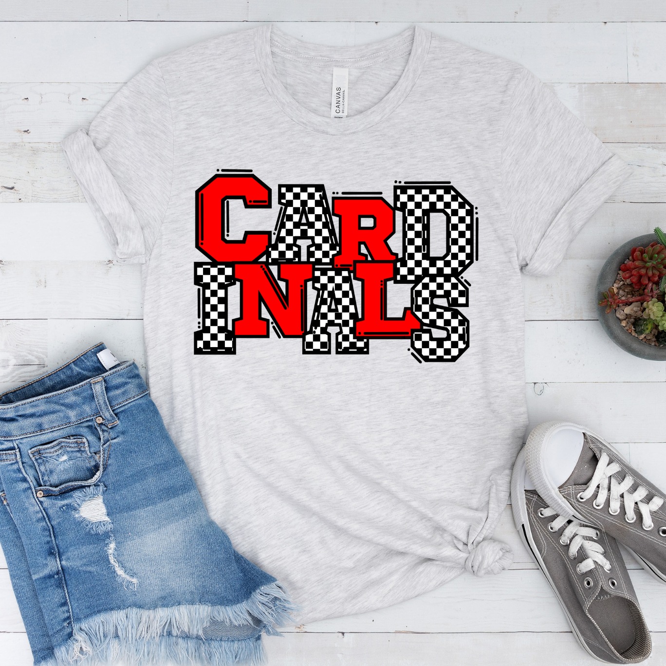 Cardinals Checkered Short Sleeve