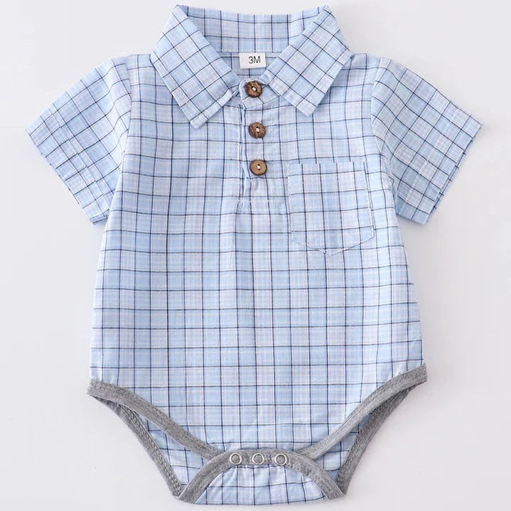 Blue Check Button Down