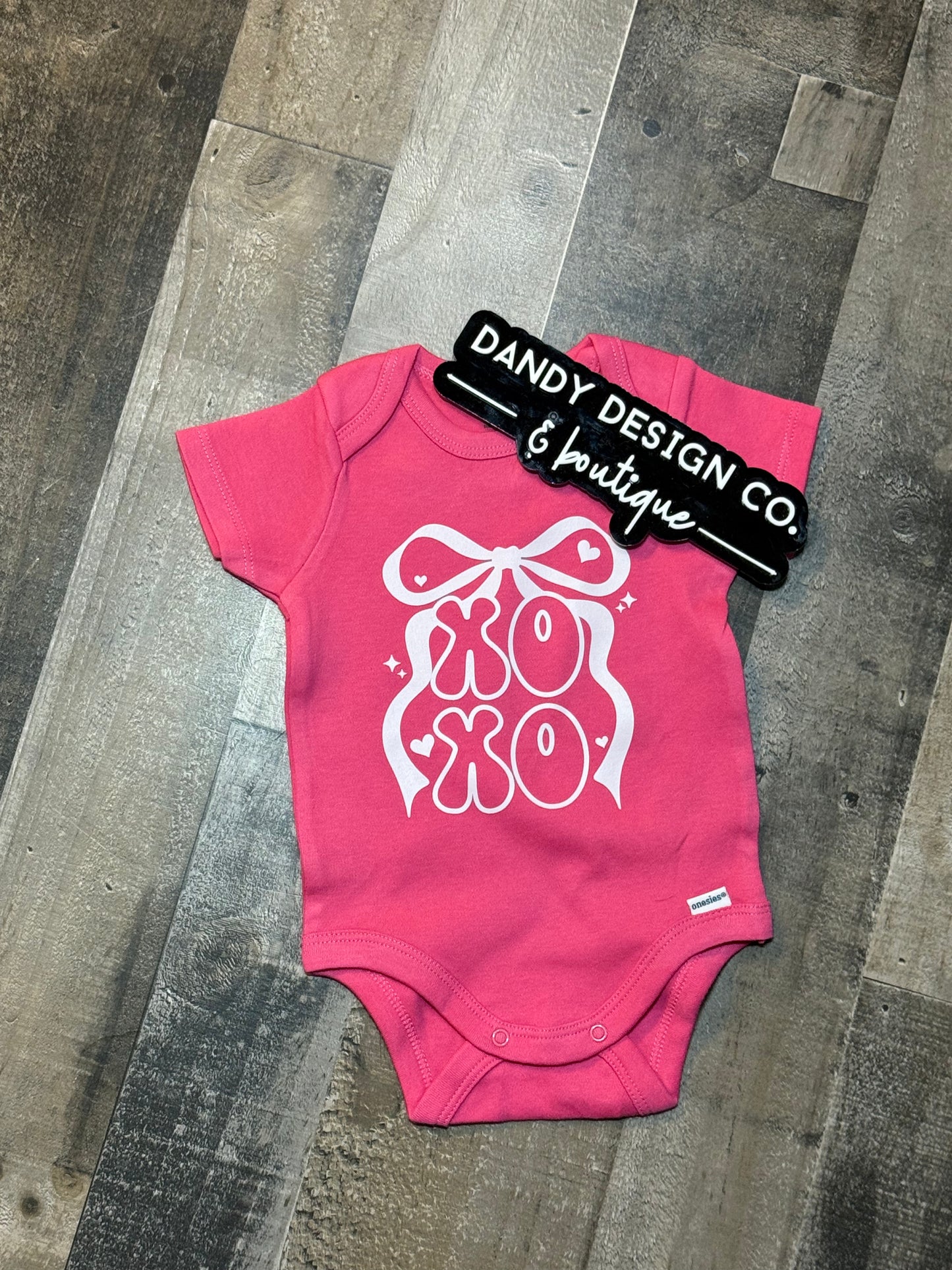 0-3M XOXO White Bodysuit