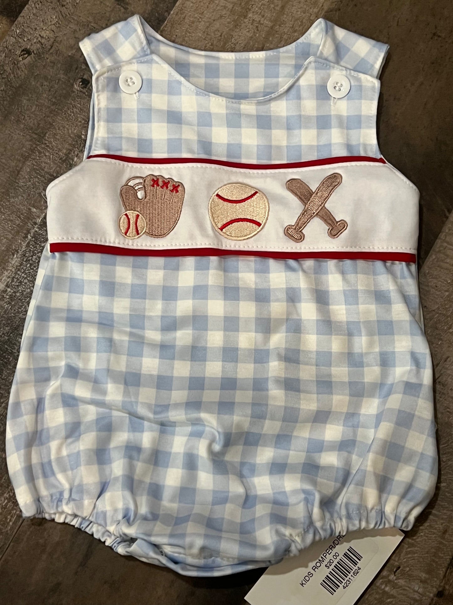6M/3T Baseball Romper & Shirt/Shorts Set