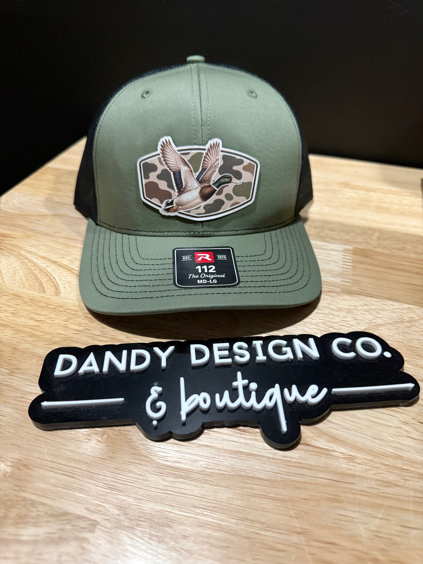 Duck Leather Patch Mesh Adjustable SnapBack Hat