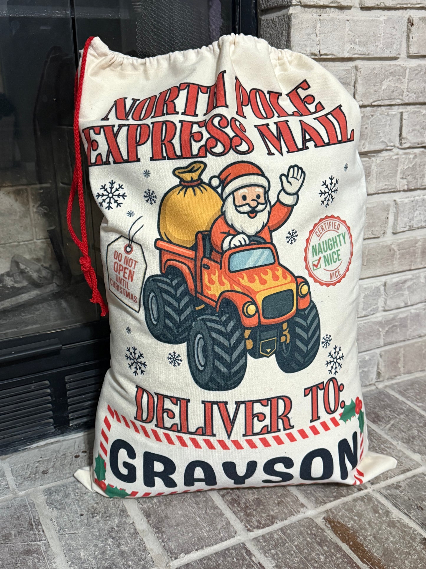 Monster Truck Santa Gift Sack