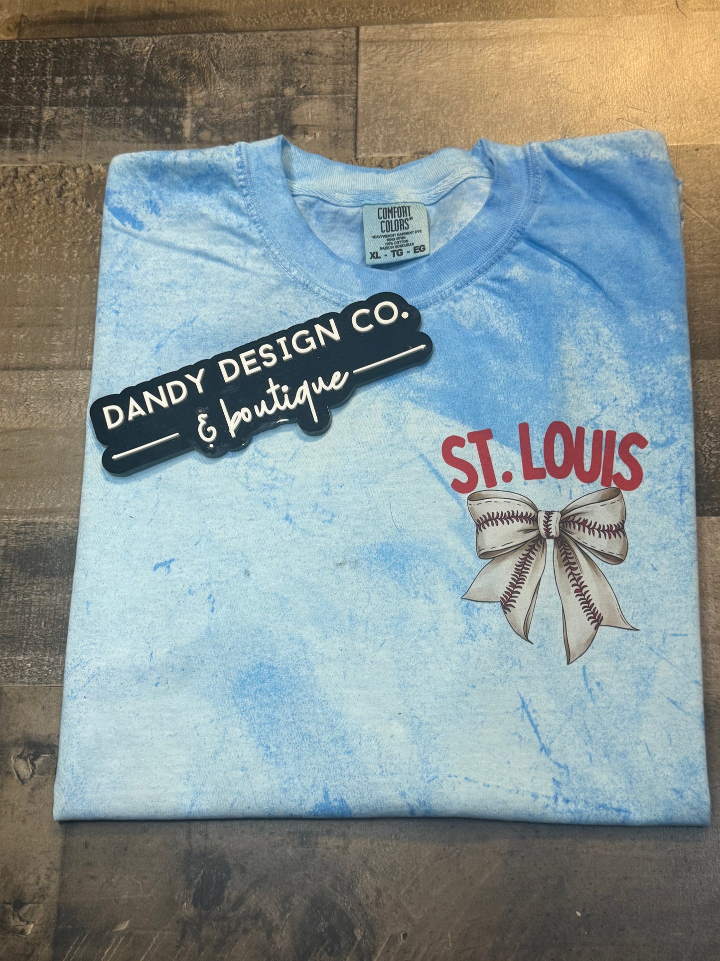 XL Cardinals Baseball Bow Short Sleeve