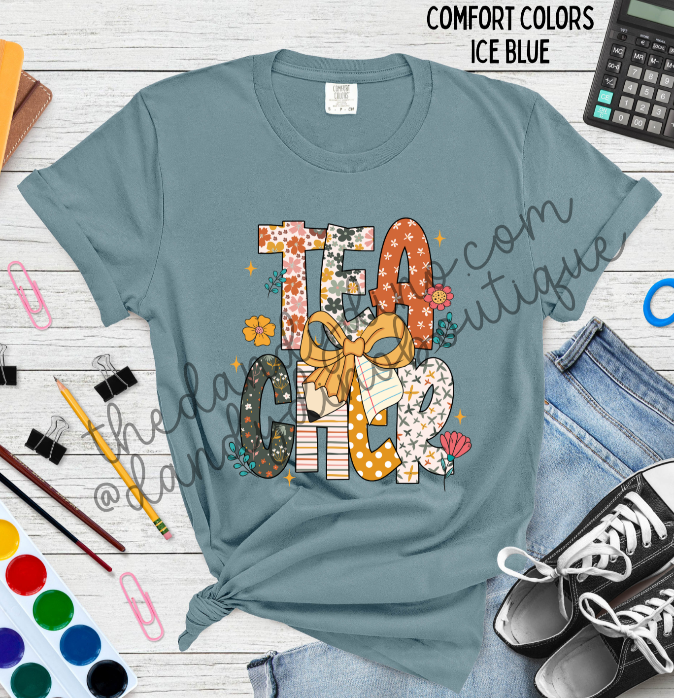 Teacher Fall Doodle Short Sleeve