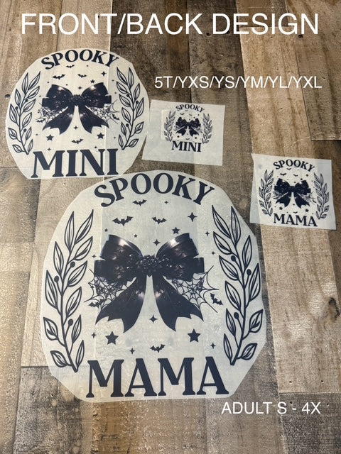 YOUTH/ADULT MYSTERY TEE - Mama/Mini Spooky Front & Back
