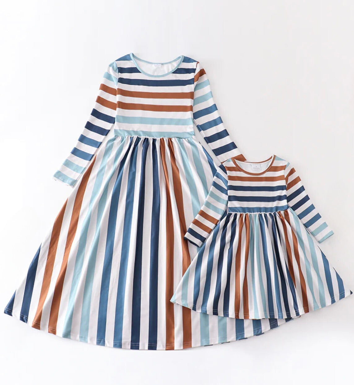 Mom+Me Long Sleeve Stripe Dress