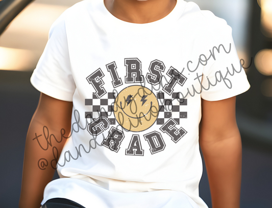 Checkered Smiley Grade Level Short Sleeve