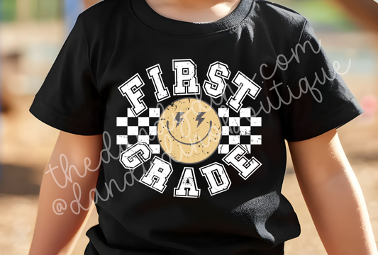 Checkered Smiley Grade Level Short Sleeve