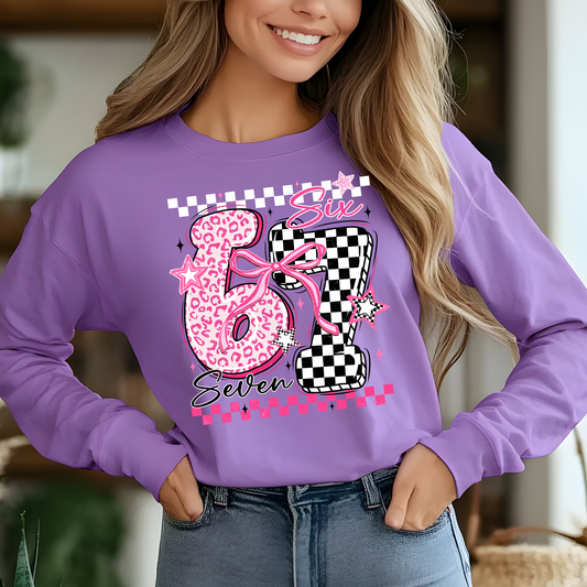67 Checkered Bow - Long Sleeve