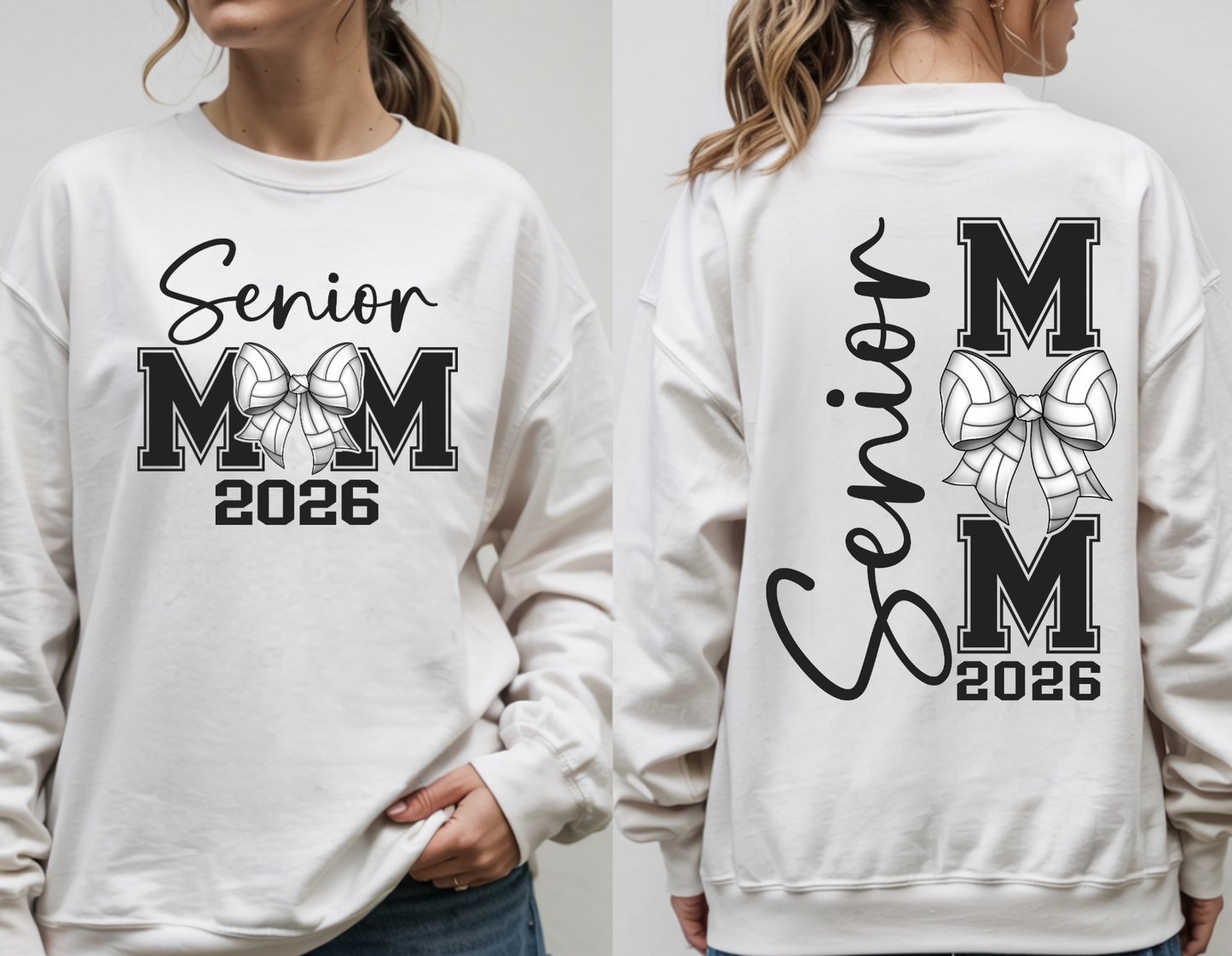 Volleyball Senior Mom Bow - Sweatshirt