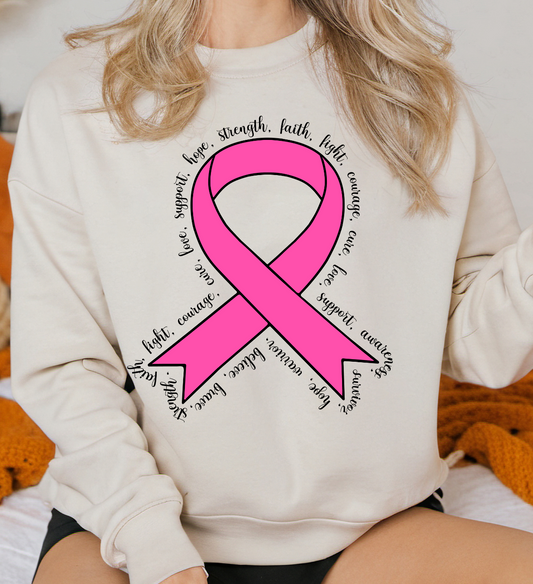 Breast Cancer Ribbon - Ivory/Sand