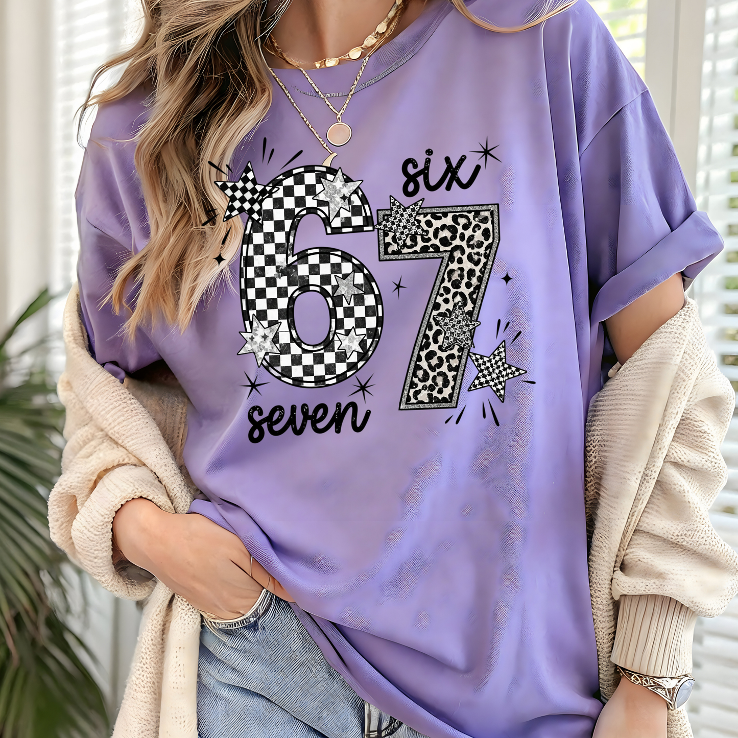 67 Checkered Animal Print - Short Sleeve