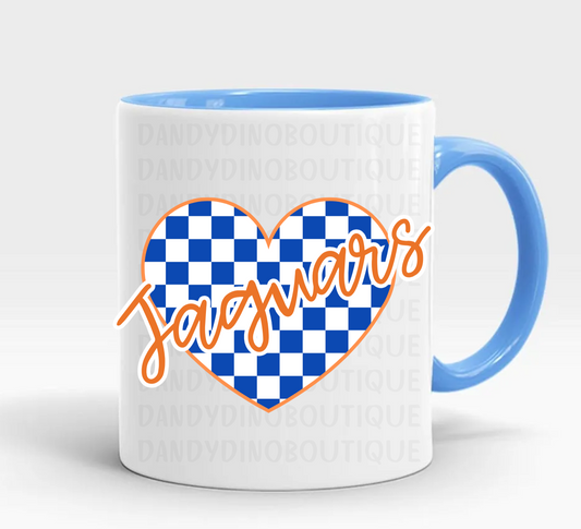 Jaguars Checkered Heart Mug