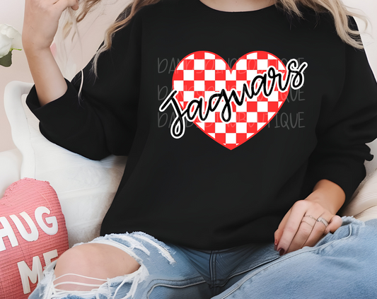 Jaguars Checkered Heart Sweatshirt