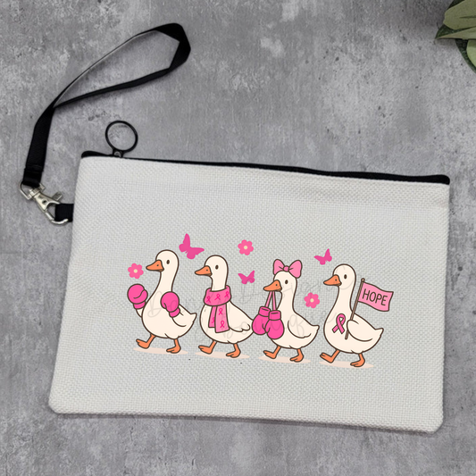 Breast Cancer Awareness Goose - Zipper Pouch