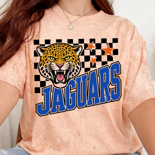Jaguars Mascot Checkerboard - Short Sleeve