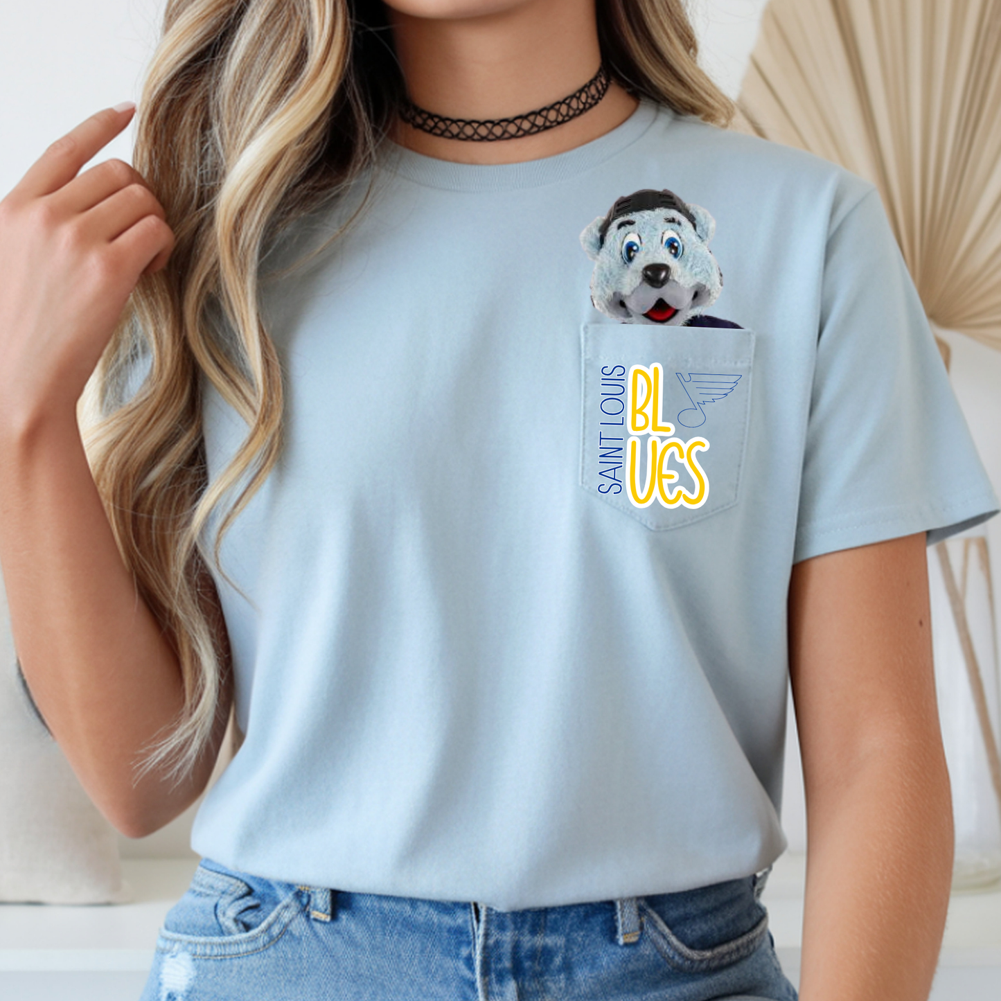 Hockey Team Mascot Pocket Tee - Short Sleeve Pocket