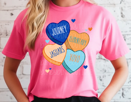 JOURNEY ELEMENTARY - Candy Heart Short Sleeve/Sweatshirt