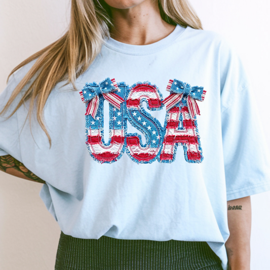 USA Patchwork Fringe - Short Sleeve