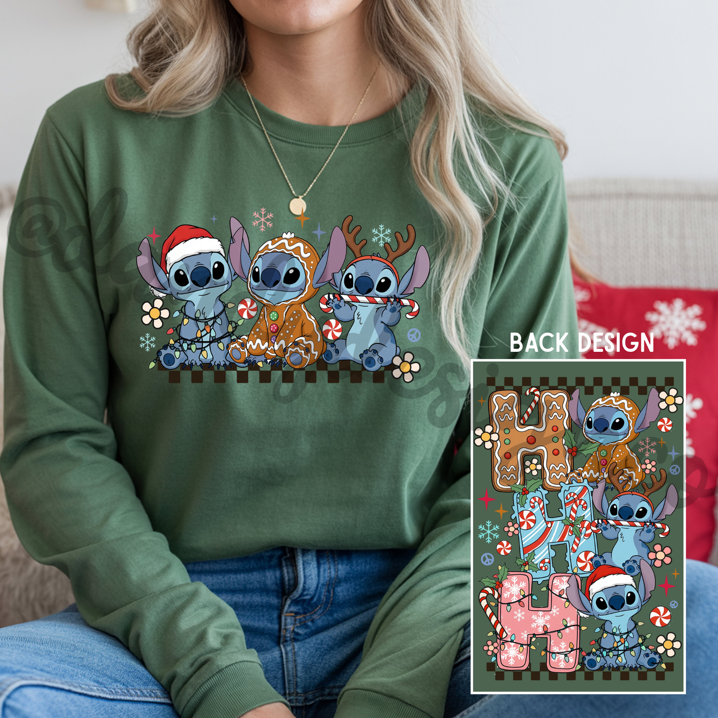 Blue Alien Ho Ho Ho - Long Sleeve