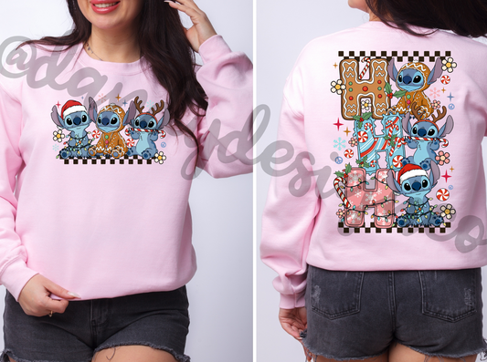 Blue Alien Ho Ho Ho - Sweatshirt