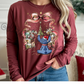 Blue Alien Christmas Bow - Long Sleeve