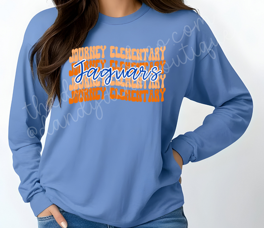 Journey Elementary Jaguars Wavy - Long Sleeve