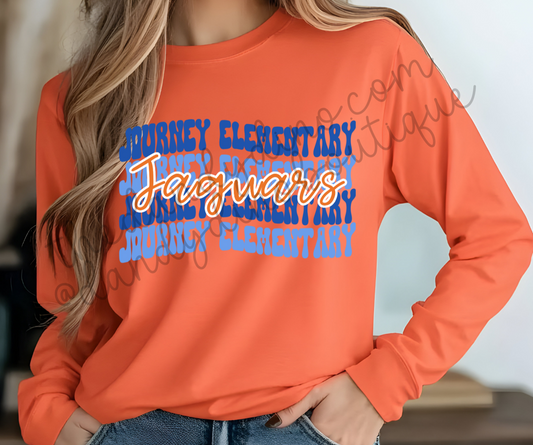 Journey Elementary Jaguars Wavy - Long Sleeve
