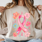 Floral Ribbon - Gildan Crew Sweatshirt