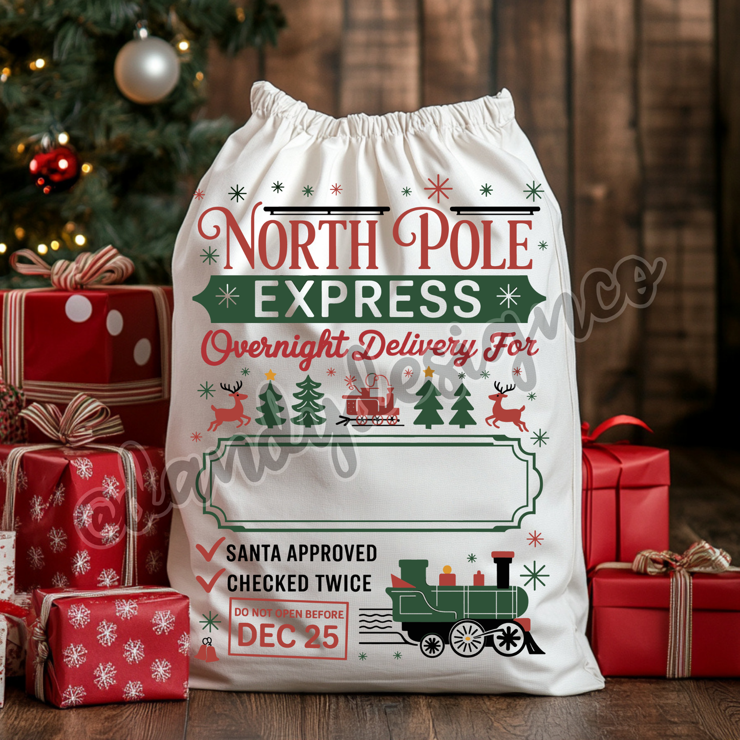 North Pole Express Santa Gift Sack