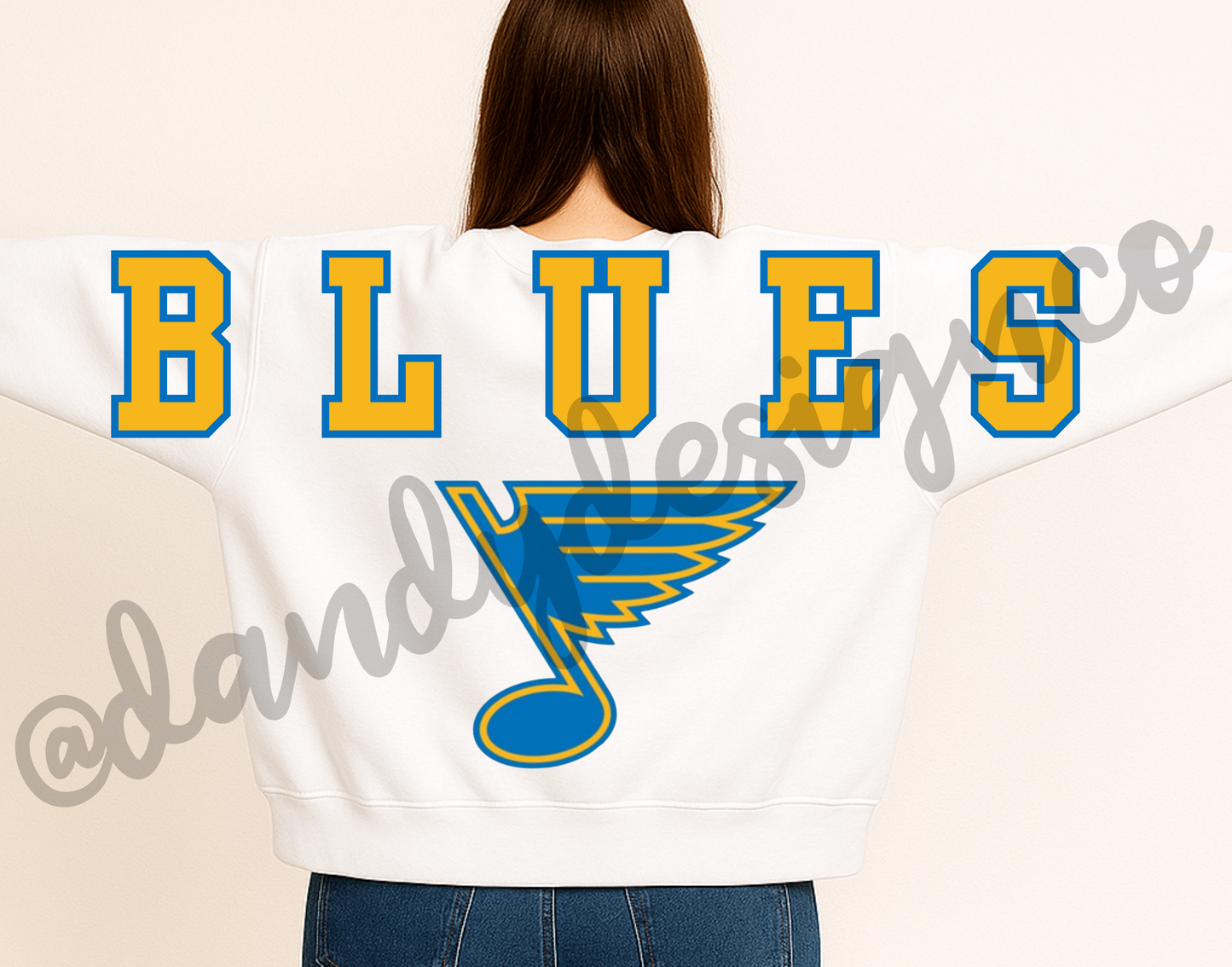 St. Louis Hockey Oversized Print Sweatshirt