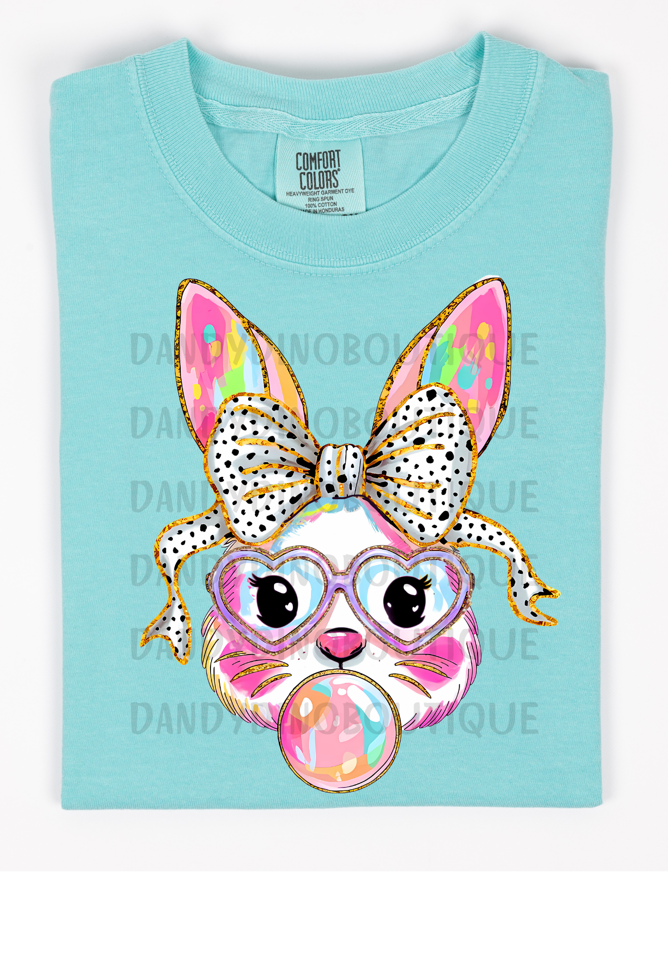 Bright Bubble Dot Bow Bunny Short Sleeve