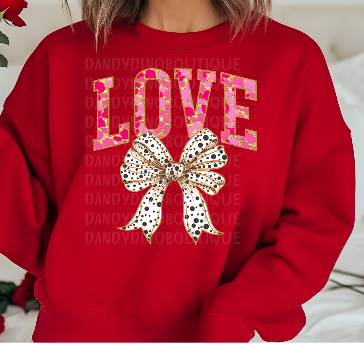 Multicolor Love Dot Bow Short Sleeve/Sweatshirt