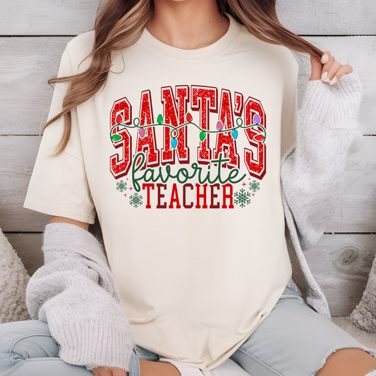Santa's Favorite Teacher - Short Sleeve