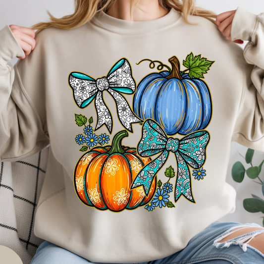 Fall Pumpkin Bow - Sweatshirt