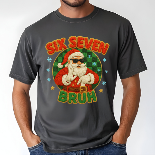 Six Seven Bruh Yarn Santa - Short Sleeve