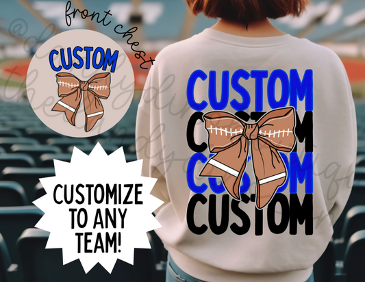 Custom Team Football Bow - Sweatshirt