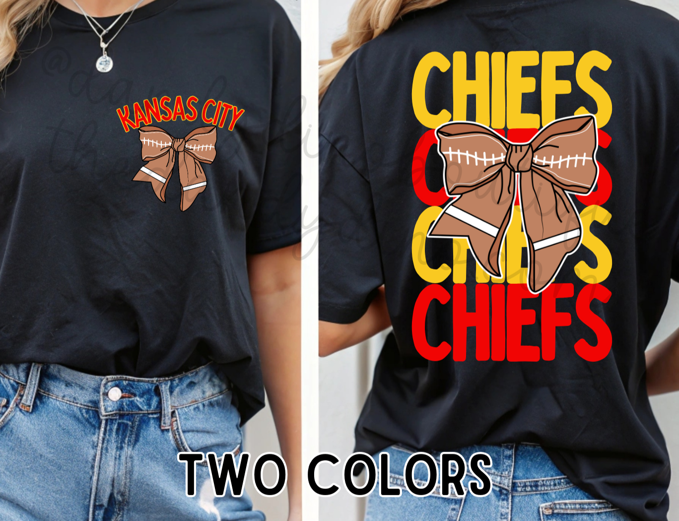 Custom Team Football Bow - Short Sleeve