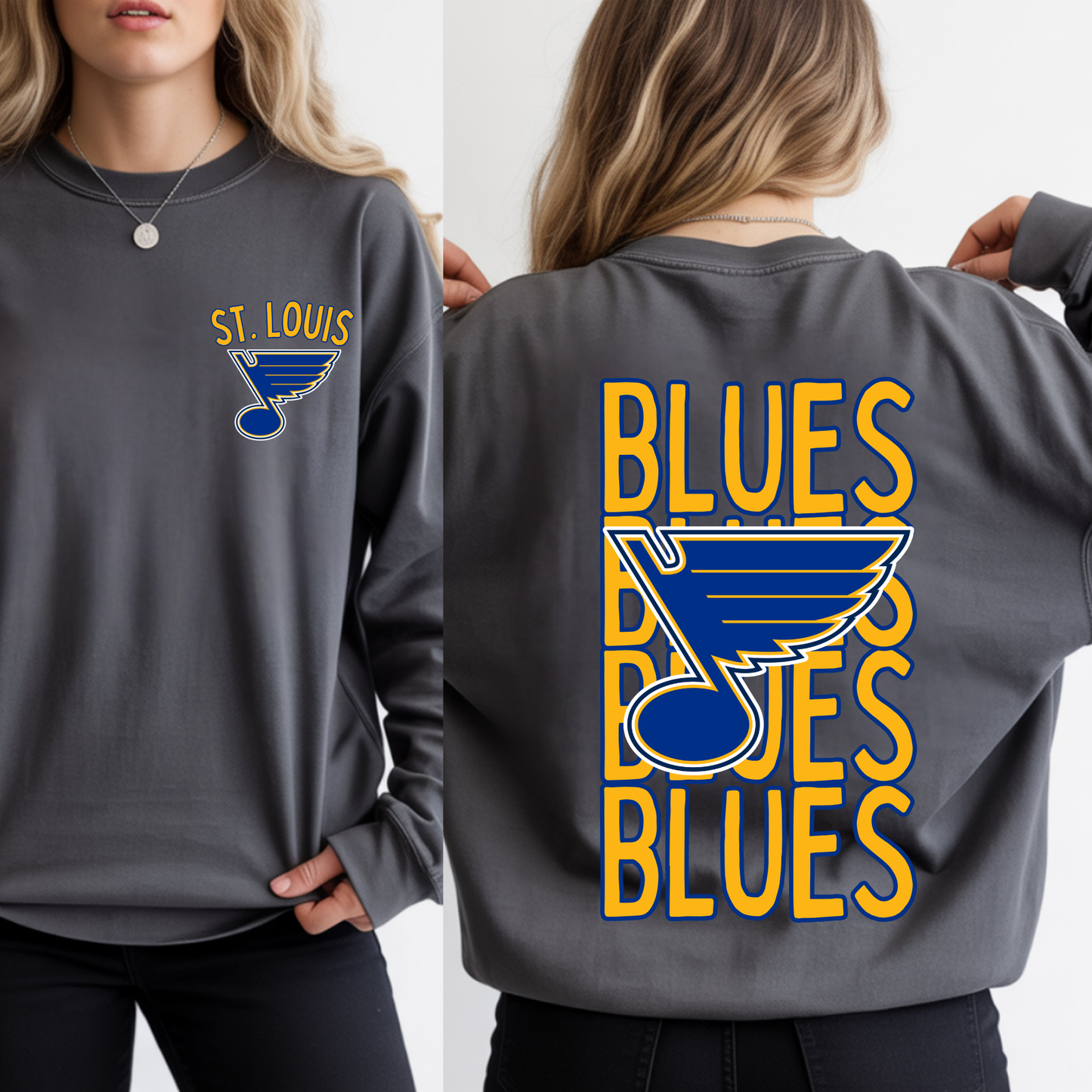 Blues Stacked - Long Sleeve