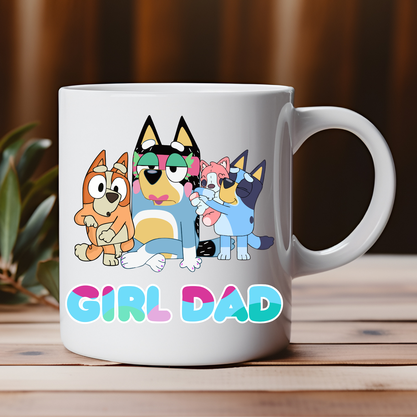 Girl Dad Blue Dog Coffee Mug