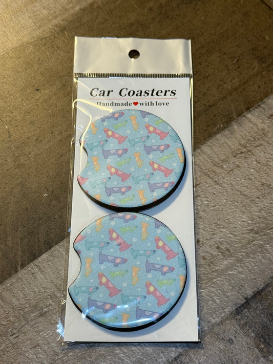 Long Dog Car Coasters - 2 Pack