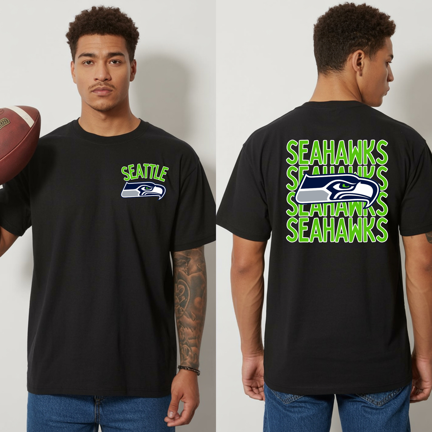 Seattle Football Stacked - Short Sleeve